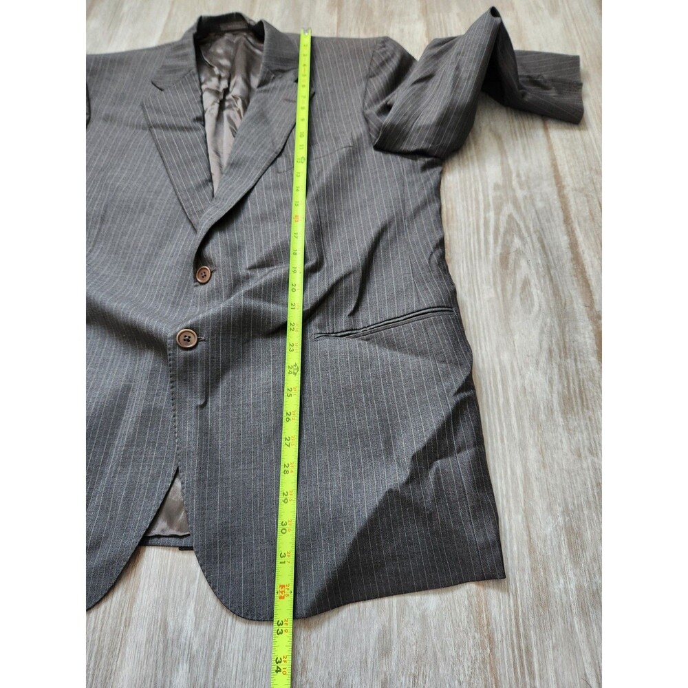 Daniel Cremieux 100% Wool Sport Coat Blazer Gray Pinstripe Italy Made 46R GUC - Picture 11 of 14